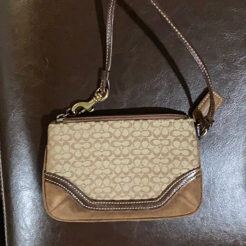 Coach Signature Wristlet Pouch